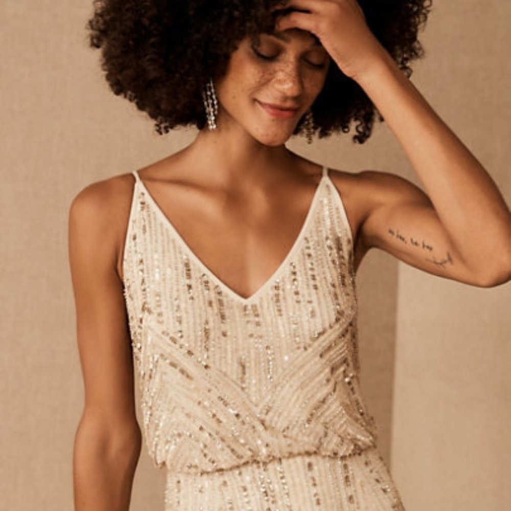 BHLDN Cream Fidelia Beaded Maxi - Oyster